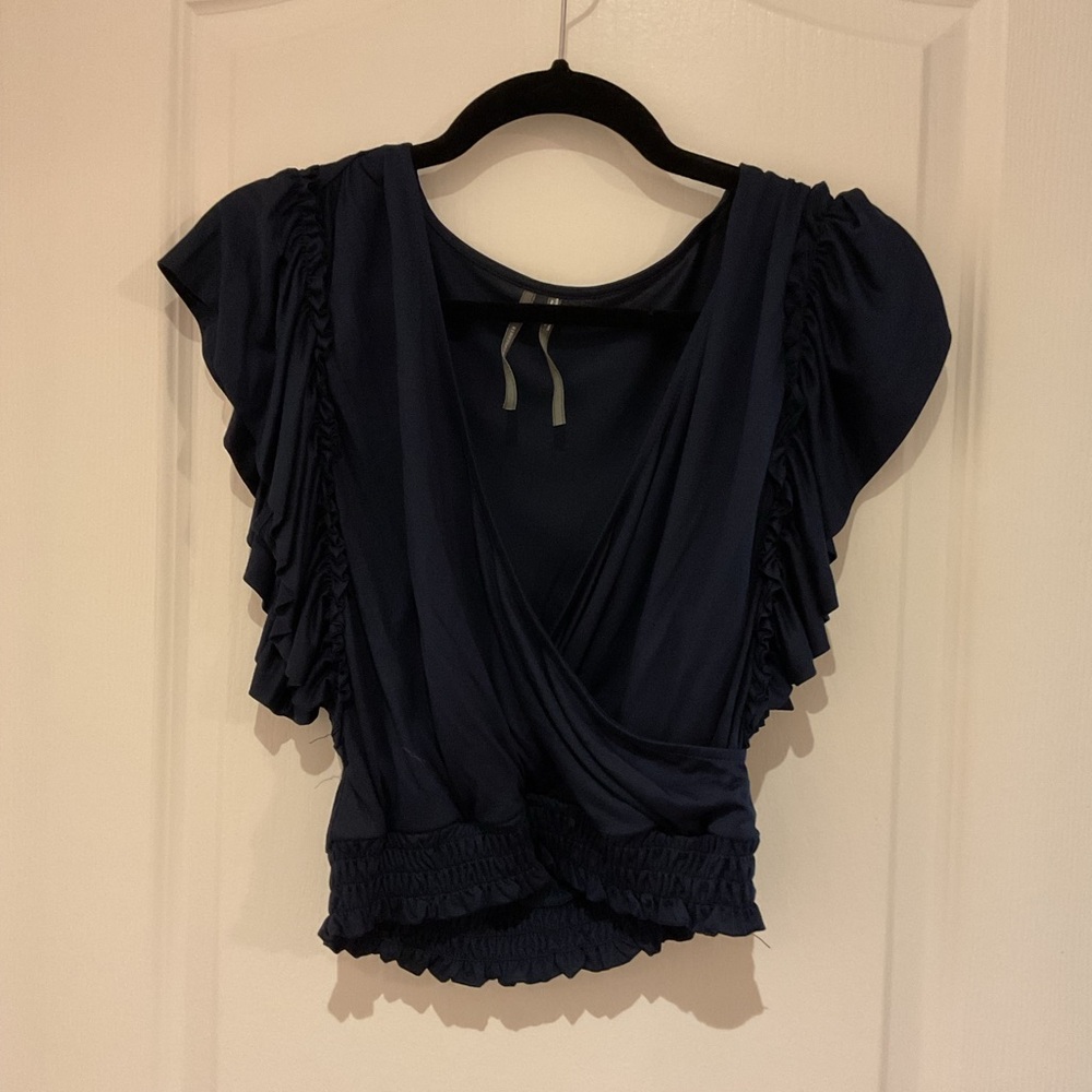 Anthropologie navy short sleeve top